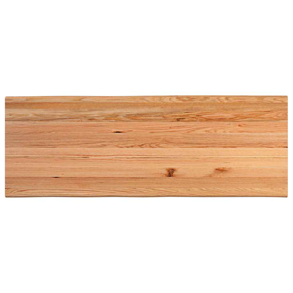 Eettafel met natuurlijke rand 220x80x74 cm massief eikenhout