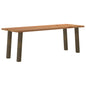 Eettafel met natuurlijke rand 220x80x74 cm massief eikenhout