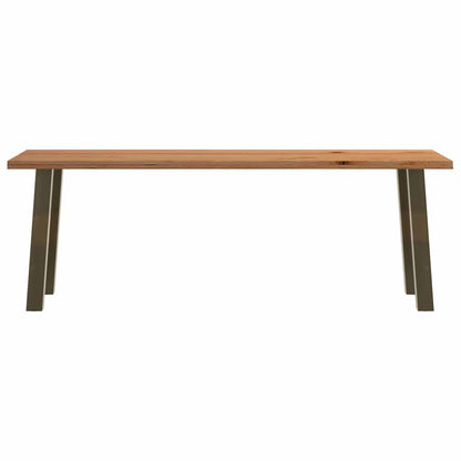 Eettafel met natuurlijke rand 220x80x74 cm massief eikenhout