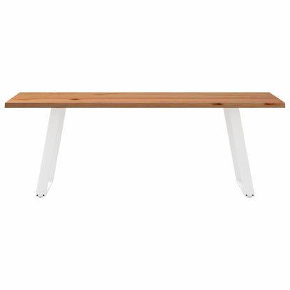 Eettafel met natuurlijke rand 220x80x74 cm massief eikenhout
