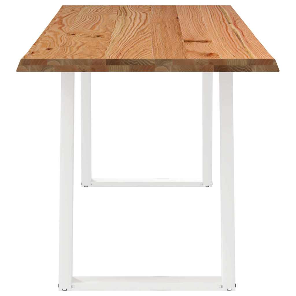 Eettafel met natuurlijke rand 220x80x74 cm massief eikenhout