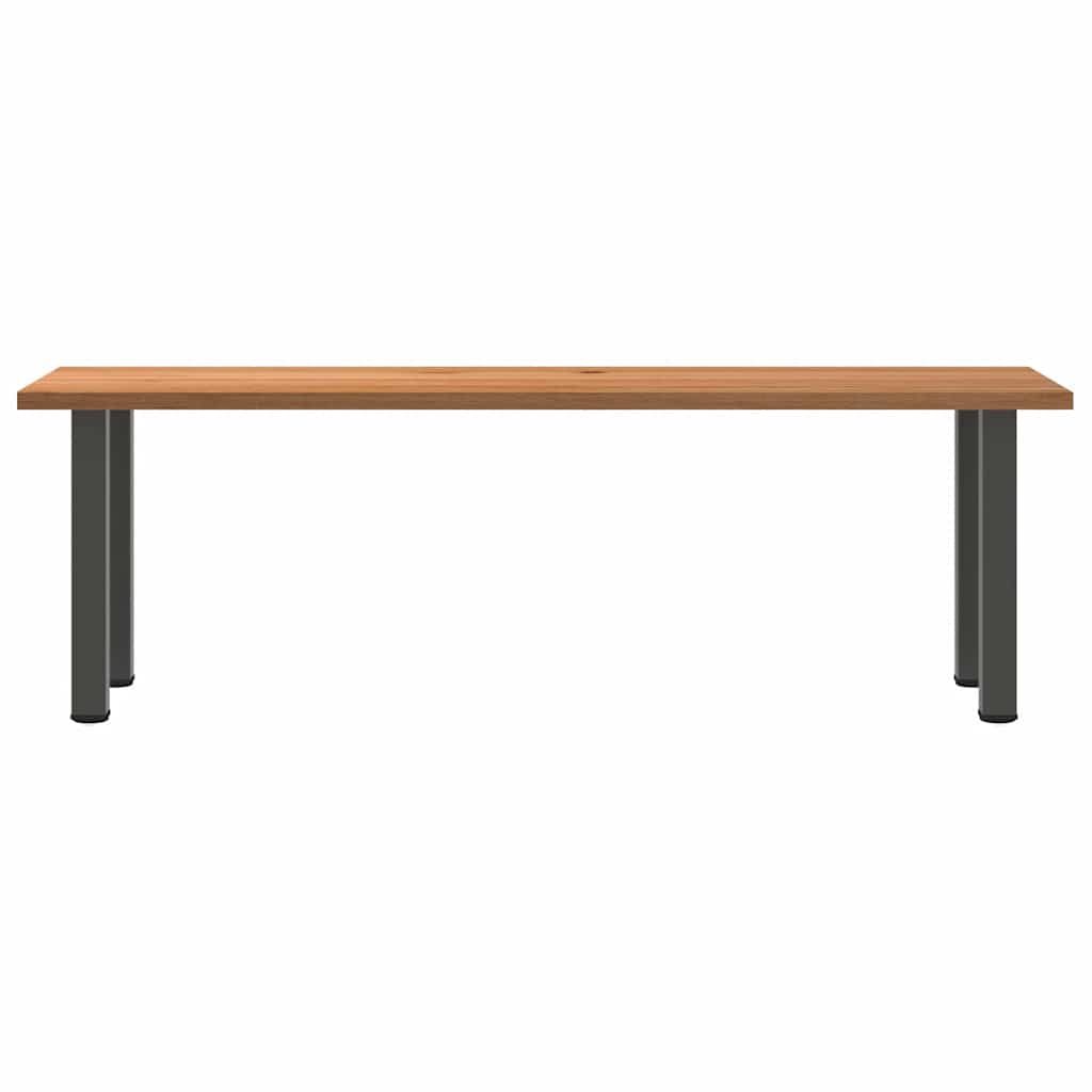 Eettafel rechthoekig 240x80x74 cm massief eikenhout lichtbruin