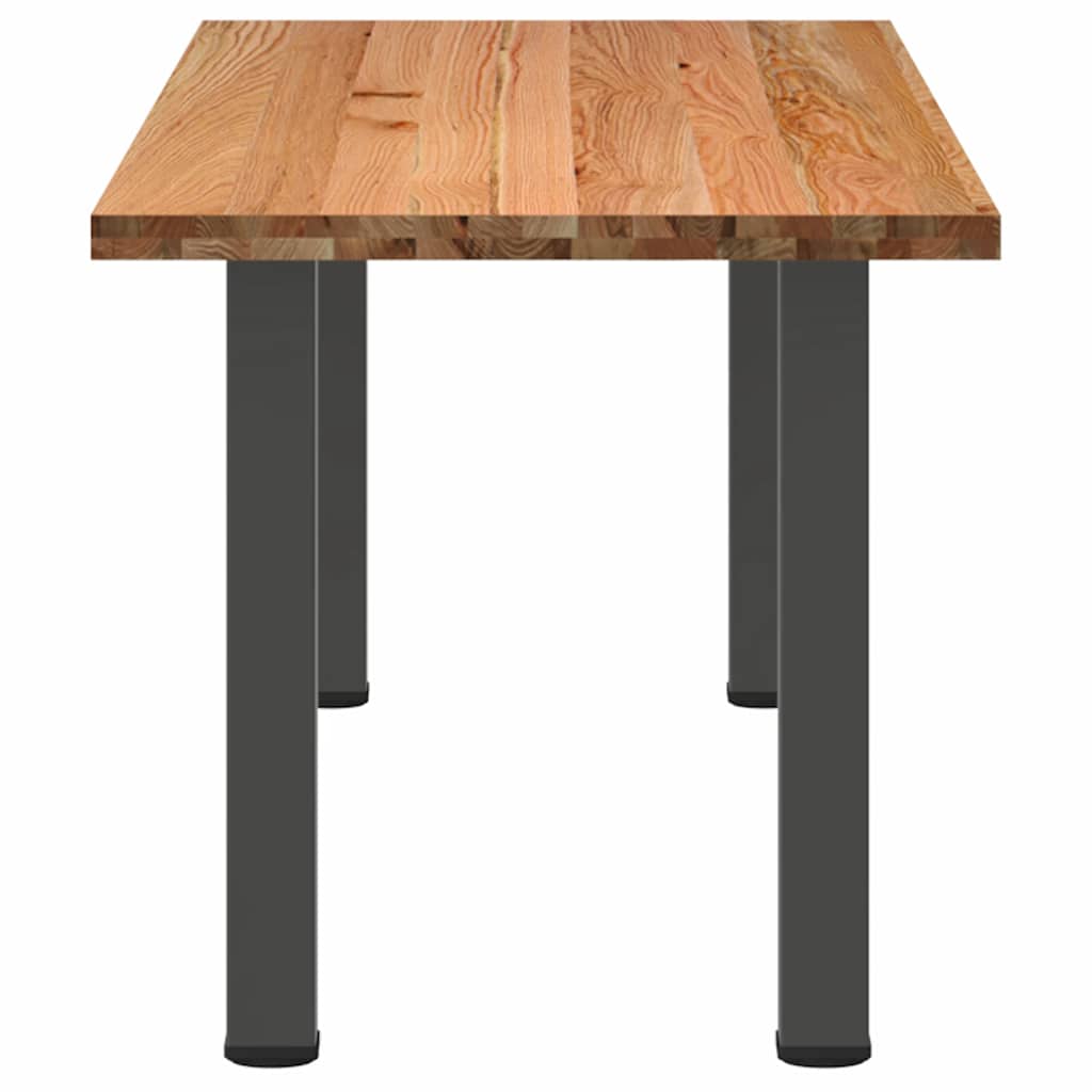 Eettafel rechthoekig 240x80x74 cm massief eikenhout lichtbruin