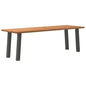 Eettafel rechthoekig 240x80x74 cm massief eikenhout lichtbruin