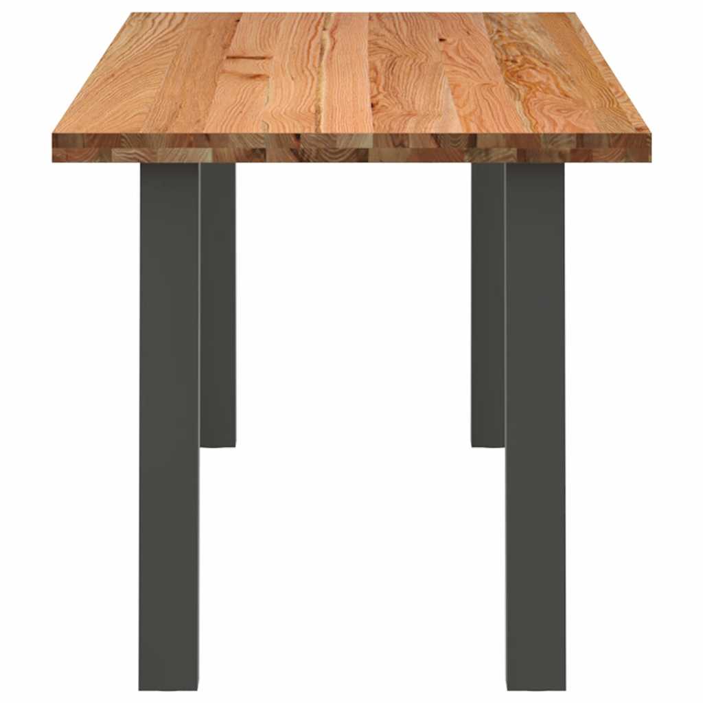 Eettafel rechthoekig 240x80x74 cm massief eikenhout lichtbruin