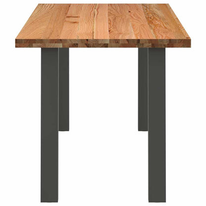 Eettafel rechthoekig 240x80x74 cm massief eikenhout lichtbruin