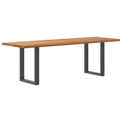 Eettafel rechthoekig 240x80x74 cm massief eikenhout lichtbruin