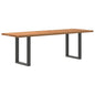Eettafel rechthoekig 240x80x74 cm massief eikenhout lichtbruin