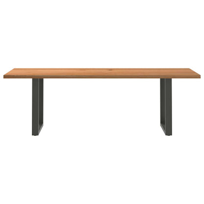 Eettafel rechthoekig 240x80x74 cm massief eikenhout lichtbruin