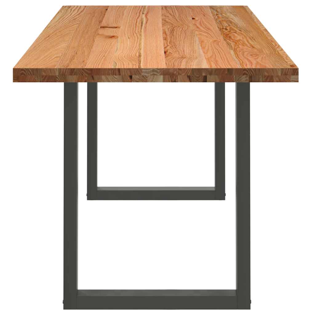 Eettafel rechthoekig 240x80x74 cm massief eikenhout lichtbruin