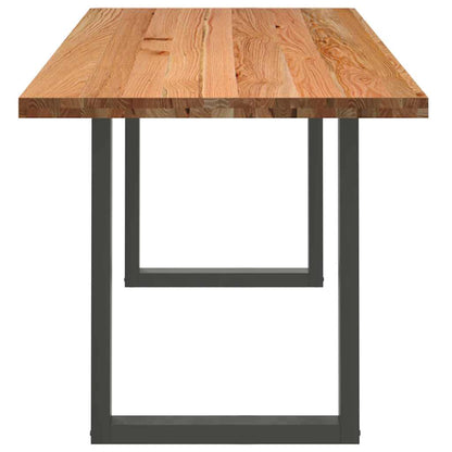 Eettafel rechthoekig 240x80x74 cm massief eikenhout lichtbruin