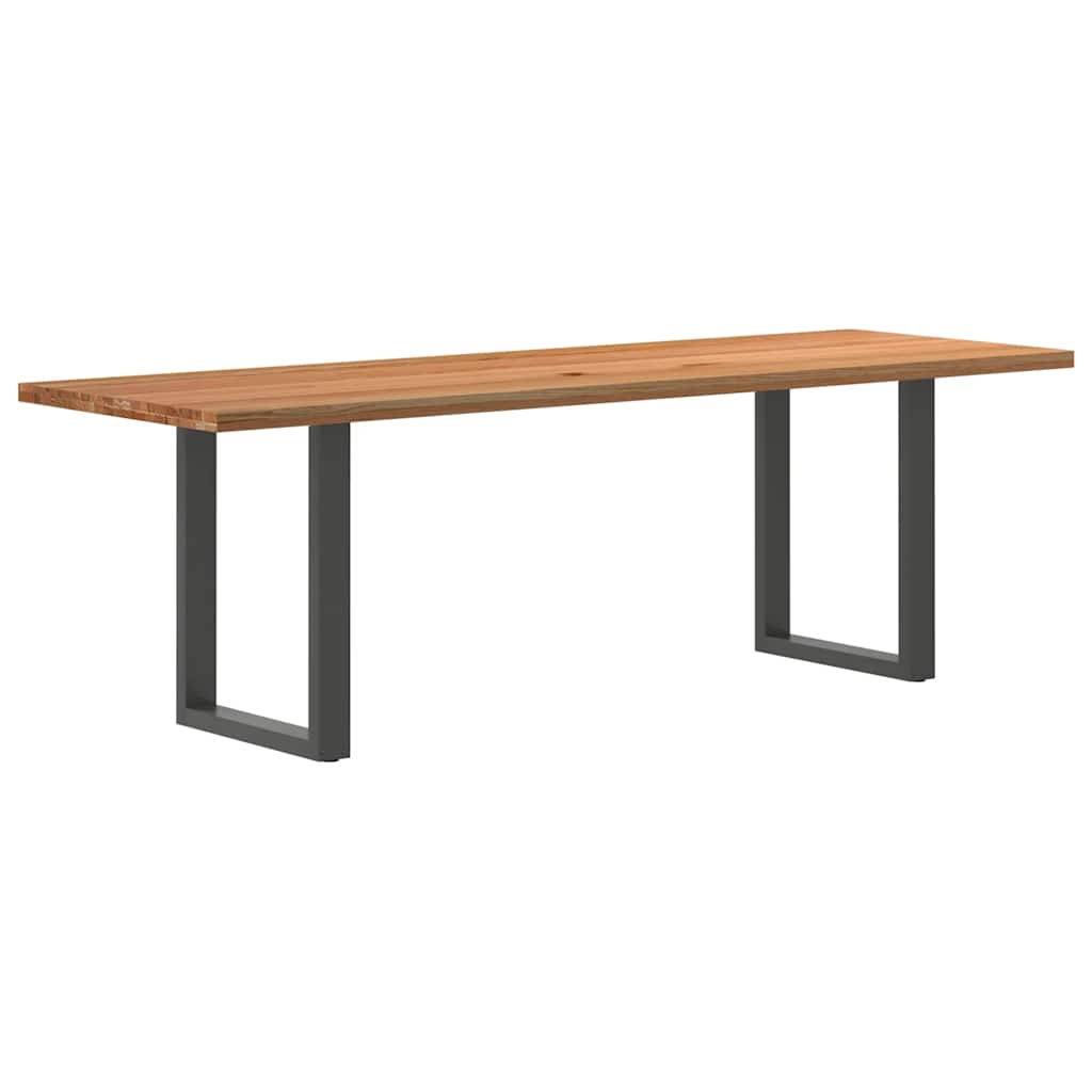 Eettafel rechthoekig 240x80x74 cm massief eikenhout lichtbruin