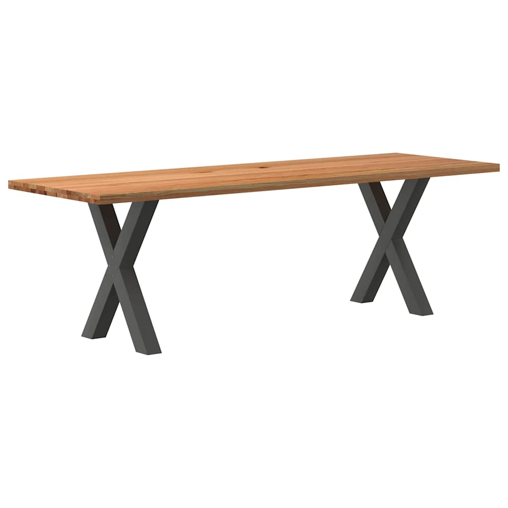 Eettafel rechthoekig 240x80x74 cm massief eikenhout lichtbruin