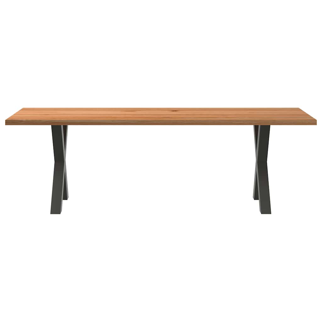 Eettafel rechthoekig 240x80x74 cm massief eikenhout lichtbruin