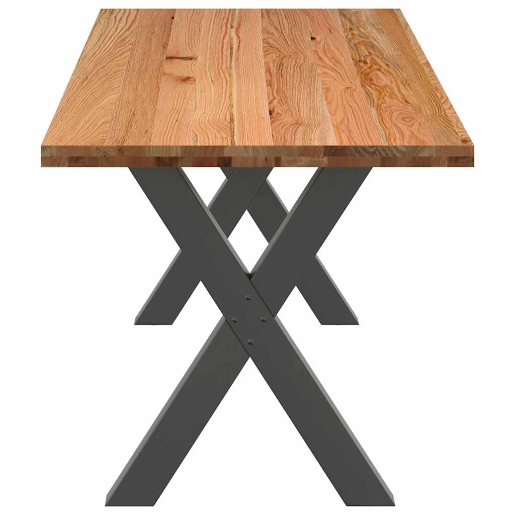 Eettafel rechthoekig 240x80x74 cm massief eikenhout lichtbruin