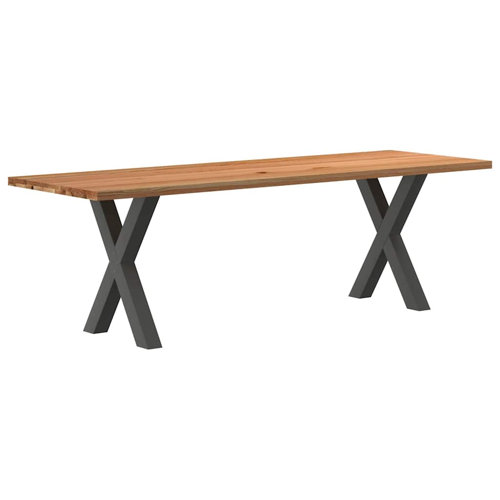 Eettafel rechthoekig 240x80x74 cm massief eikenhout lichtbruin