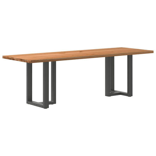 Eettafel rechthoekig 240x80x74 cm massief eikenhout lichtbruin