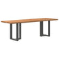 Eettafel rechthoekig 240x80x74 cm massief eikenhout lichtbruin