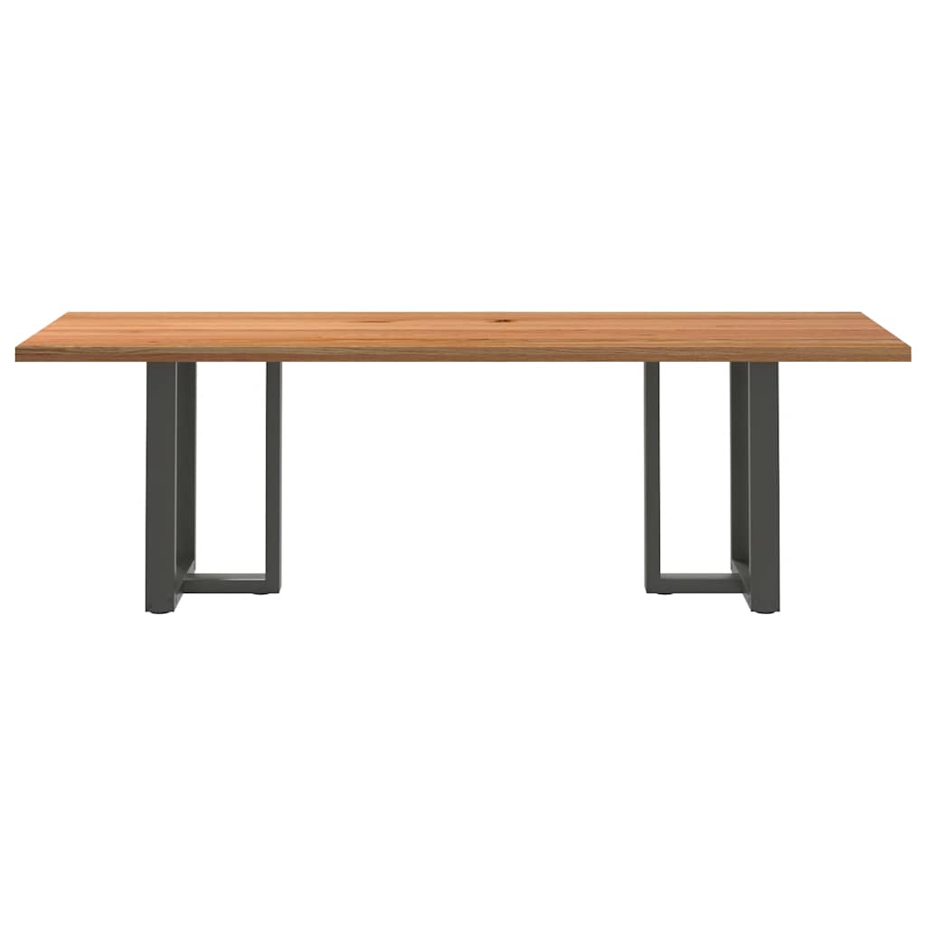 Eettafel rechthoekig 240x80x74 cm massief eikenhout lichtbruin