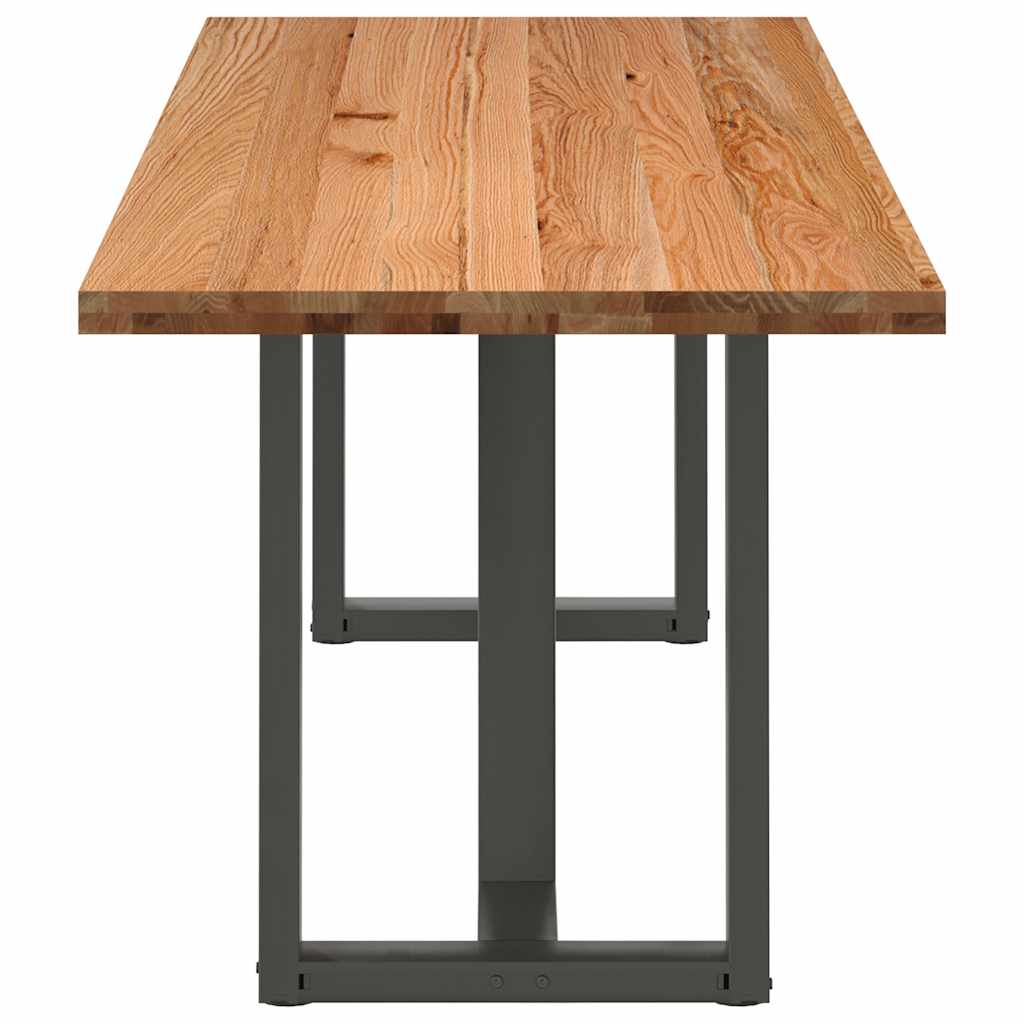 Eettafel rechthoekig 240x80x74 cm massief eikenhout lichtbruin