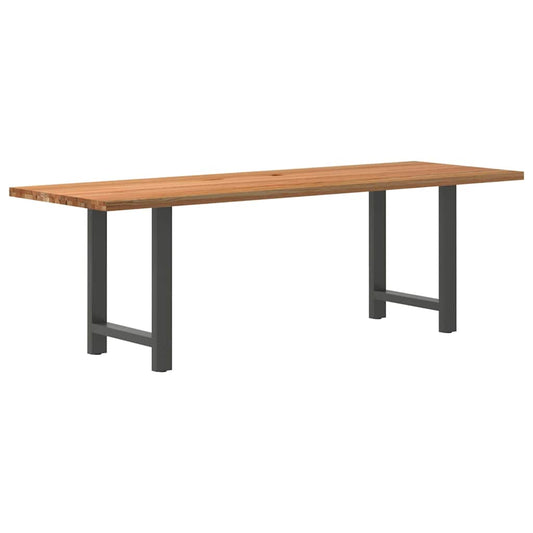 Eettafel rechthoekig 240x80x74 cm massief eikenhout lichtbruin