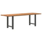 Eettafel rechthoekig 240x80x74 cm massief eikenhout lichtbruin