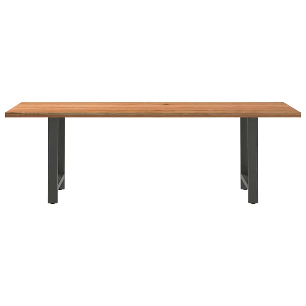 Eettafel rechthoekig 240x80x74 cm massief eikenhout lichtbruin