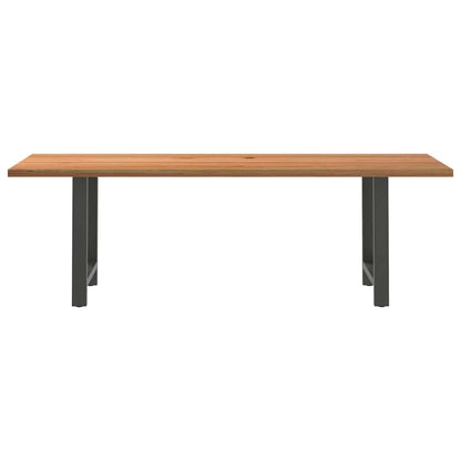 Eettafel rechthoekig 240x80x74 cm massief eikenhout lichtbruin