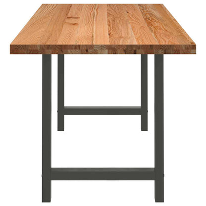 Eettafel rechthoekig 240x80x74 cm massief eikenhout lichtbruin
