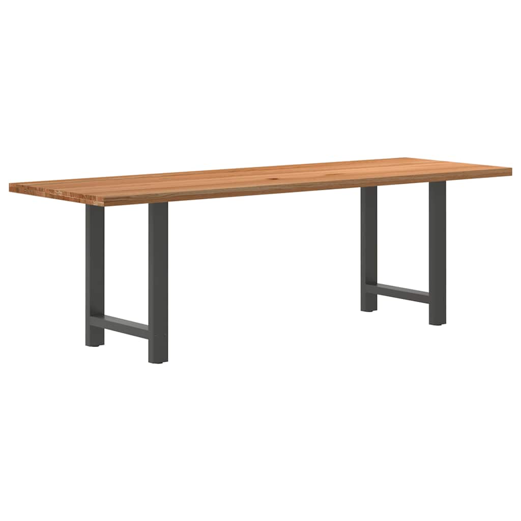 Eettafel rechthoekig 240x80x74 cm massief eikenhout lichtbruin