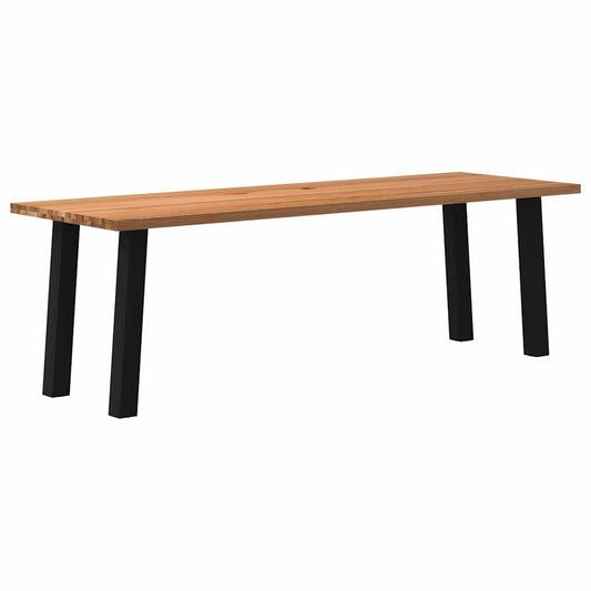 Eettafel rechthoekig 240x80x74 cm massief eikenhout lichtbruin