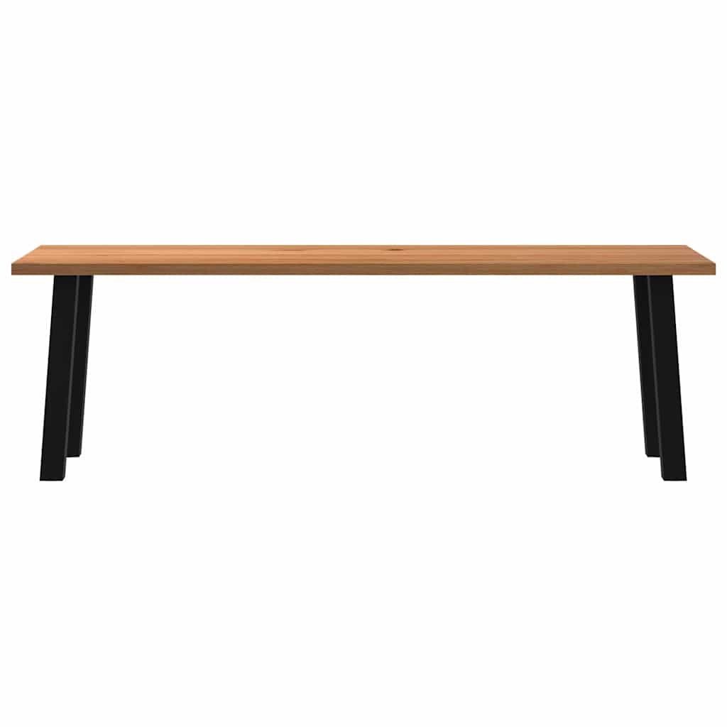 Eettafel rechthoekig 240x80x74 cm massief eikenhout lichtbruin