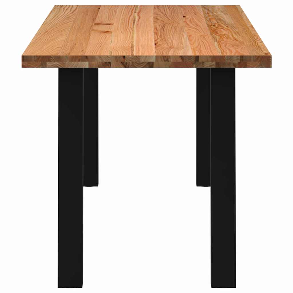 Eettafel rechthoekig 240x80x74 cm massief eikenhout lichtbruin