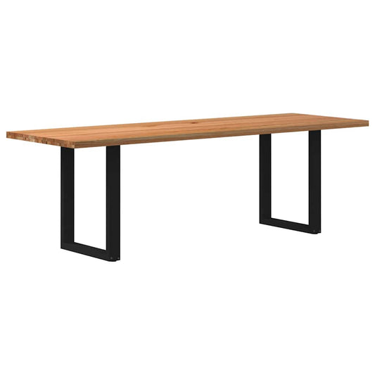 Eettafel rechthoekig 240x80x74 cm massief eikenhout lichtbruin