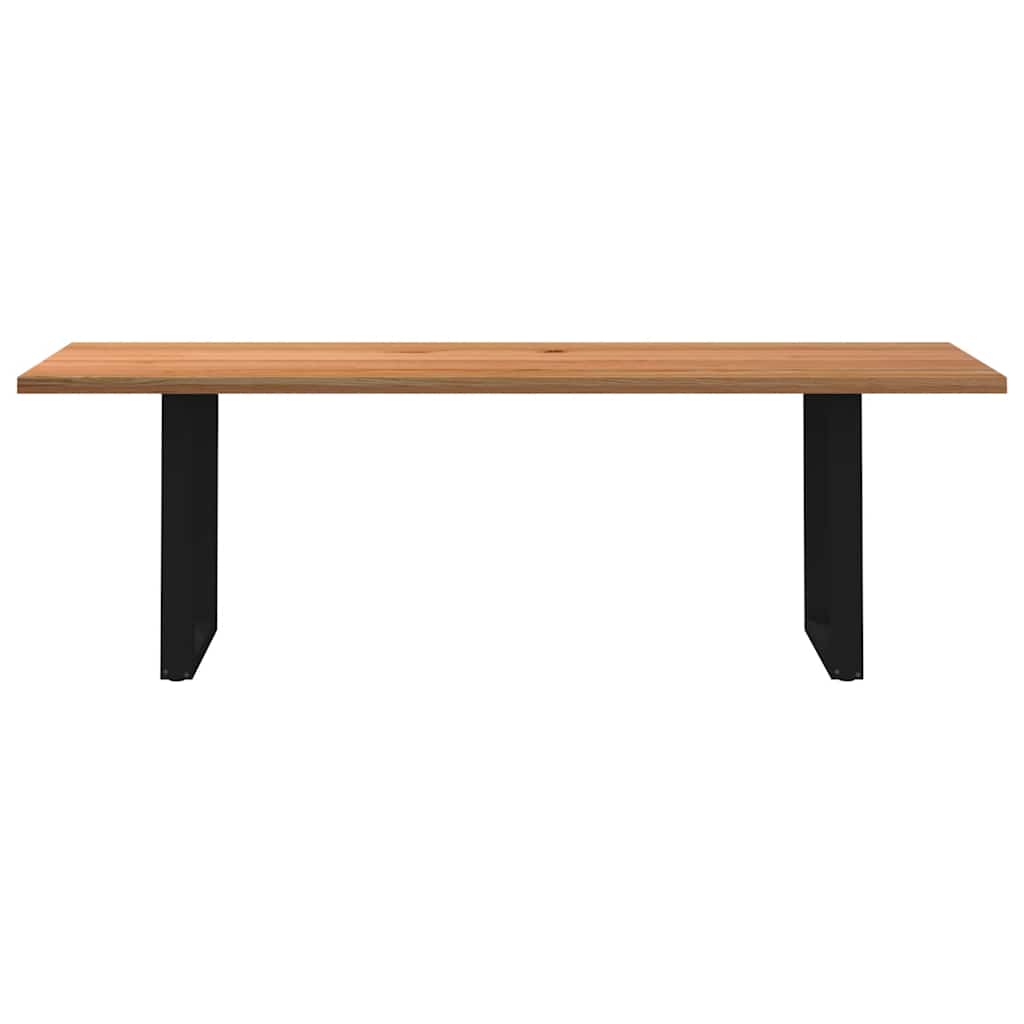 Eettafel rechthoekig 240x80x74 cm massief eikenhout lichtbruin