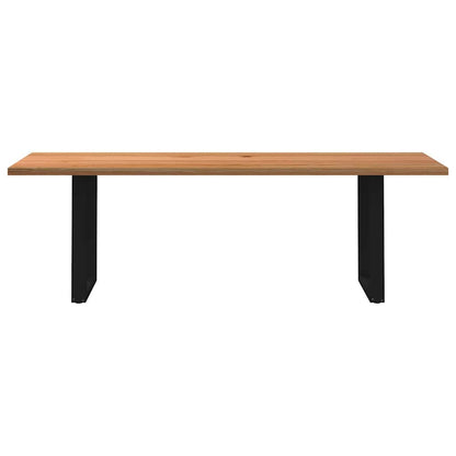 Eettafel rechthoekig 240x80x74 cm massief eikenhout lichtbruin
