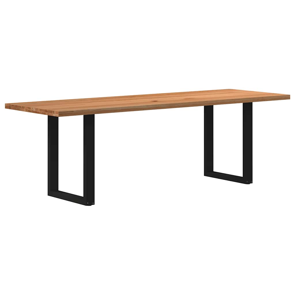 Eettafel rechthoekig 240x80x74 cm massief eikenhout lichtbruin