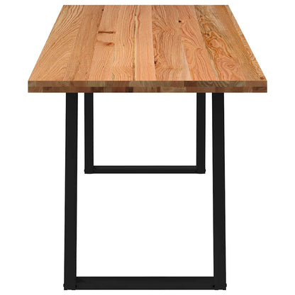 Eettafel rechthoekig 240x80x74 cm massief eikenhout lichtbruin