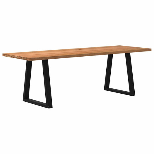 Eettafel rechthoekig 240x80x74 cm massief eikenhout lichtbruin
