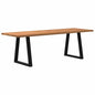 Eettafel rechthoekig 240x80x74 cm massief eikenhout lichtbruin
