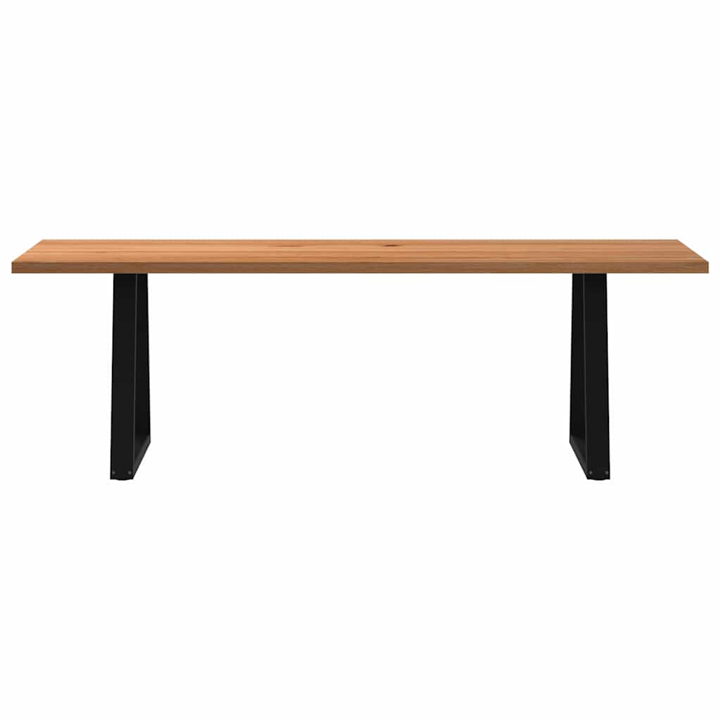 Eettafel rechthoekig 240x80x74 cm massief eikenhout lichtbruin