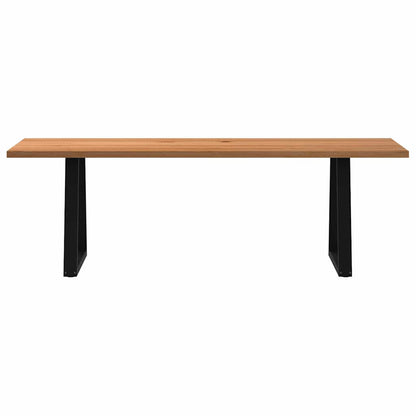 Eettafel rechthoekig 240x80x74 cm massief eikenhout lichtbruin
