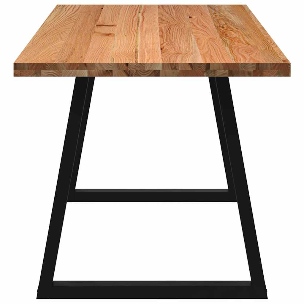 Eettafel rechthoekig 240x80x74 cm massief eikenhout lichtbruin