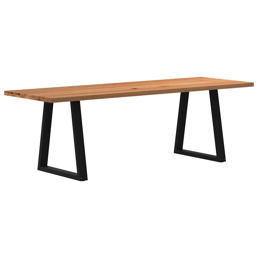 Eettafel rechthoekig 240x80x74 cm massief eikenhout lichtbruin