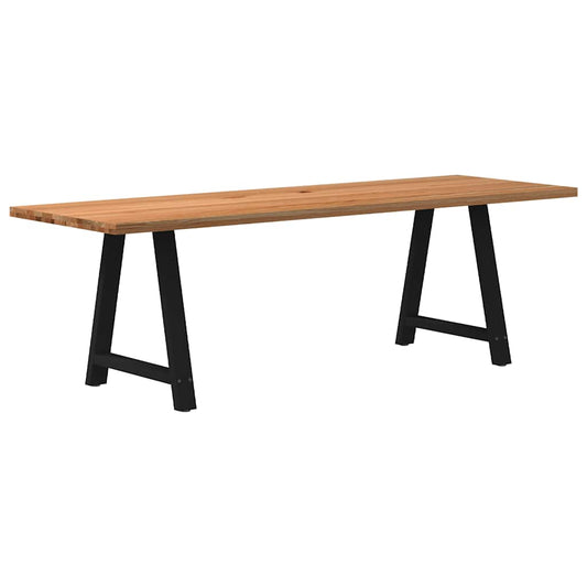 Eettafel rechthoekig 240x80x74 cm massief eikenhout lichtbruin