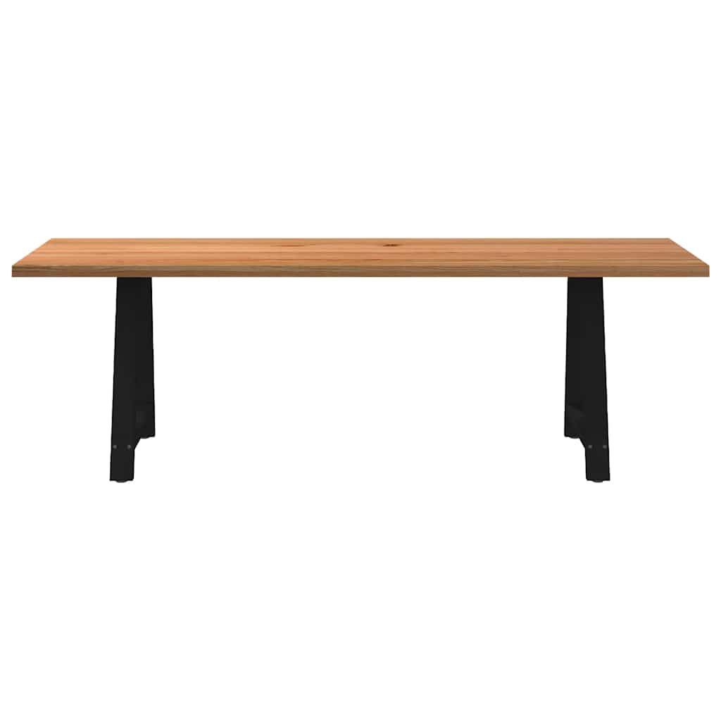 Eettafel rechthoekig 240x80x74 cm massief eikenhout lichtbruin