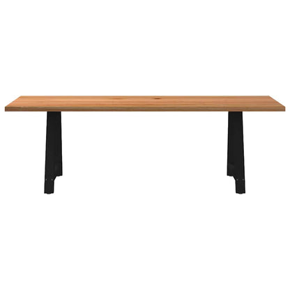 Eettafel rechthoekig 240x80x74 cm massief eikenhout lichtbruin