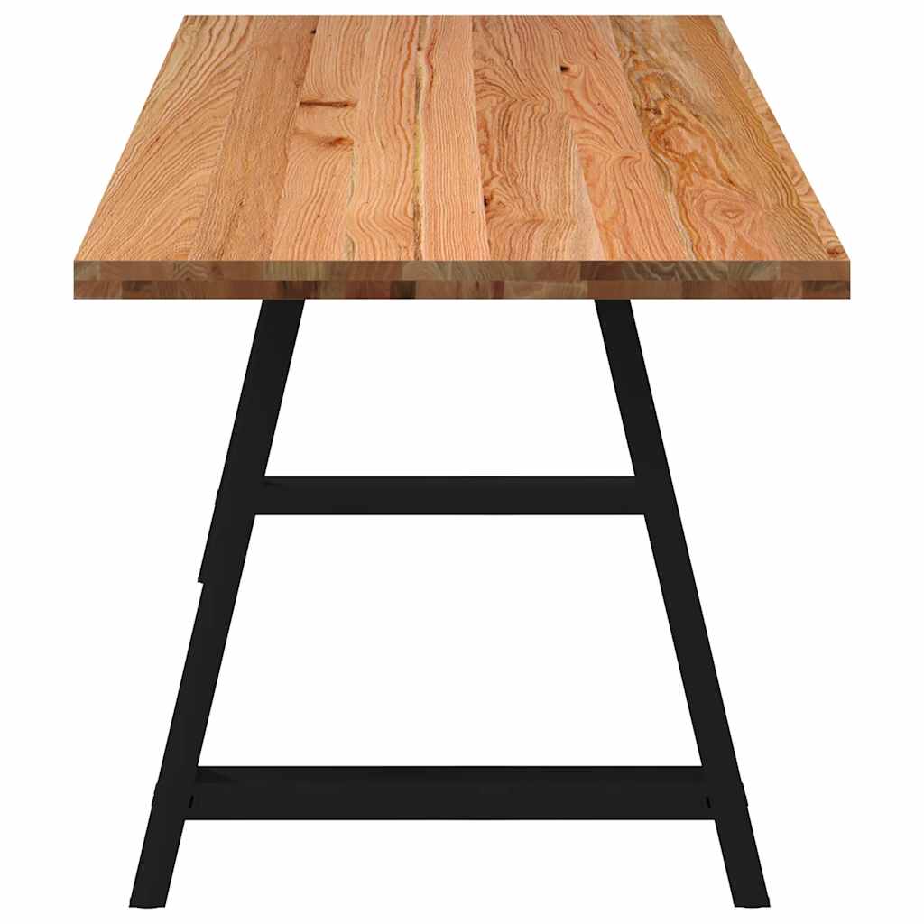 Eettafel rechthoekig 240x80x74 cm massief eikenhout lichtbruin