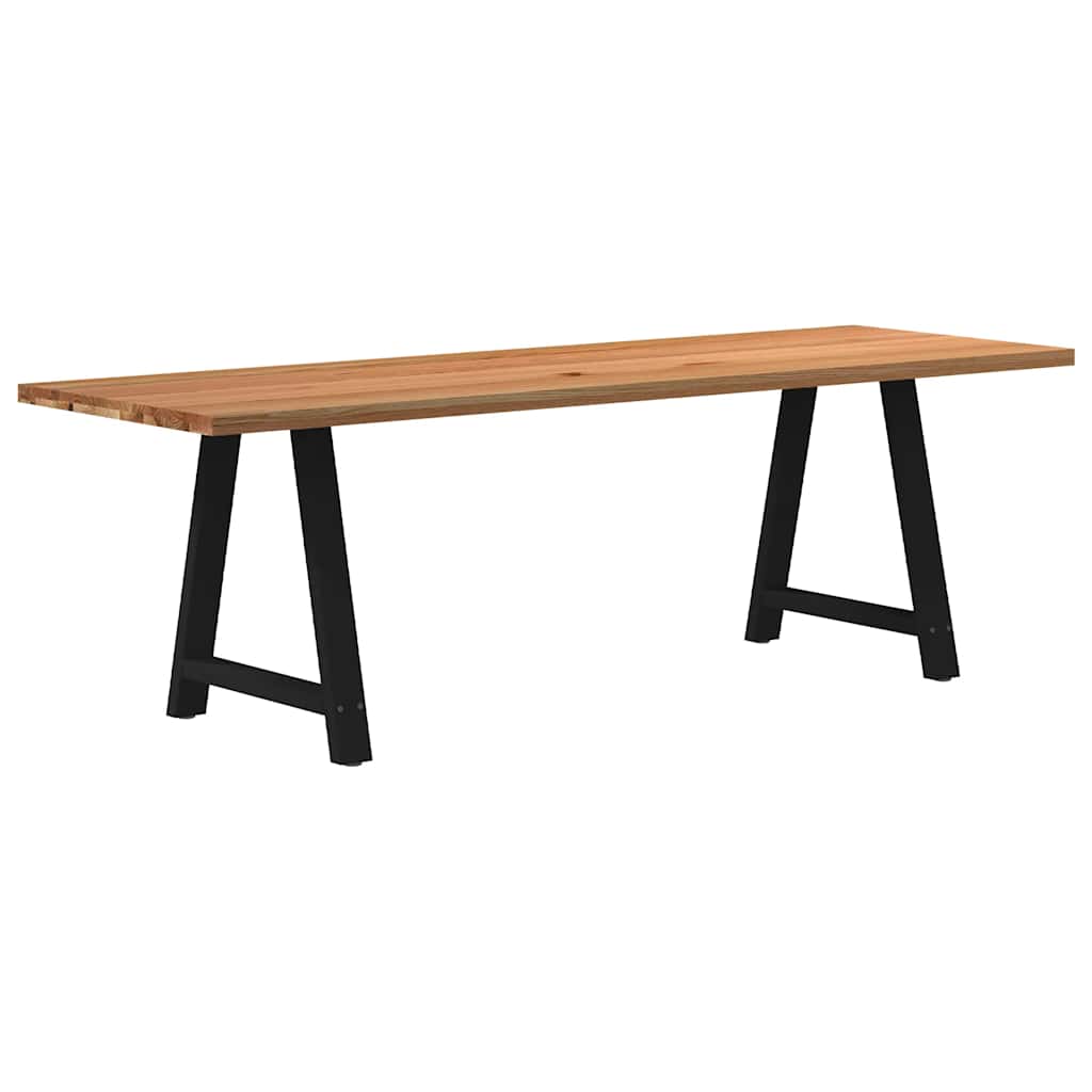 Eettafel rechthoekig 240x80x74 cm massief eikenhout lichtbruin