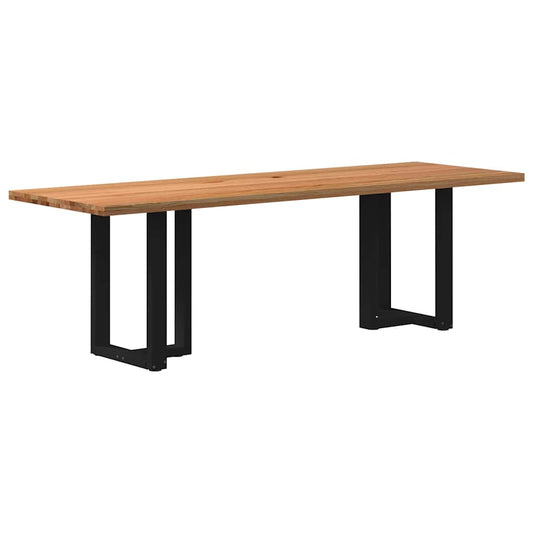 Eettafel rechthoekig 240x80x74 cm massief eikenhout lichtbruin